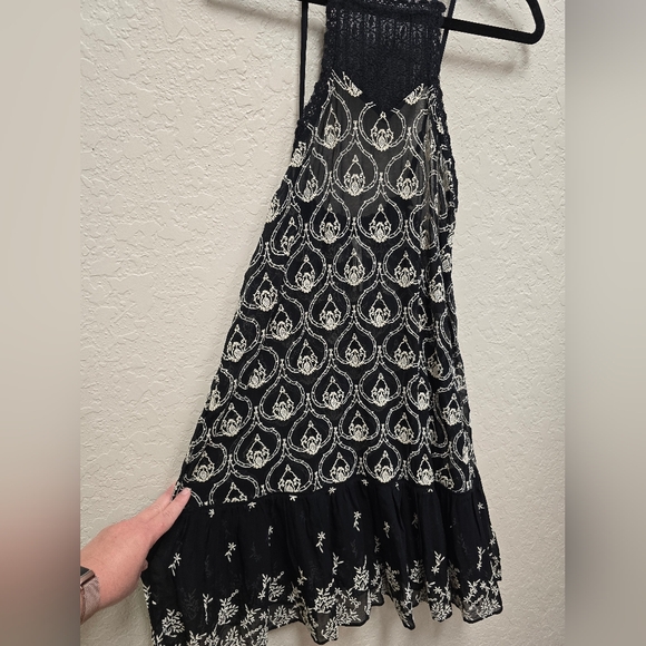 Anthropologie NWT Sheer Black Fully Embroidered mini dress Or Coverup Sz XS - Picture 10 of 12